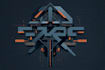 design typeface or typography cyberpunk, futuristic logo