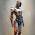 draw sci fi cyberpunk, comic robot characters