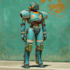 do  cyberpunk, sci fi, robot, mecha character concept art