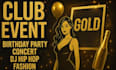 design club event birthday party concert dj hip hop fashion gold flyer poster
