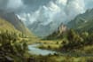 make a fantasy landscape illustration