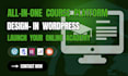 create wordpress elearning lms site with learndash buddy boss or tutor pro