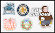create custom stickers, logo badges, labels, cards and decals in vector formats