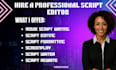 do movie script, script editing, script writing, script formatting, screenplay