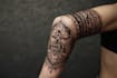 create sleeve tattoo design in geometric style