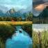 create freehand digital nature and landscape paintings
