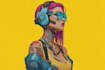 draw cyberpunk pop art portrait