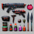 design and paint weapons and props
