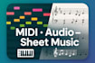 convert midi or audio into clean, professional sheet music notation