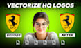 vectorize low quality pixelated logo to high resolution