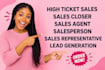 high ticket sales closer sales b2b leads generation salesperson commission based