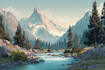 create a landscape and urban vector art illustration