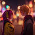 create  a anime couple character art anime