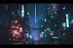 do cyberpunk scifi futuristic city