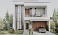 design modern exterior facade with realistic 3d render