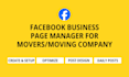 create and manage facebook business page for movers, moving or removal company