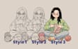draw simple illustration for blog, merch, website, etc