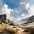 create landscape of digital watercolor