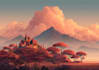 draw a flat landscape illustrations for web print
