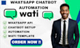 setup wati whatsapp chatbot whatsapp meta api twillo using wati