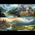 illustrate environments, landscapes, board game, concept art
