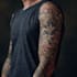 create sleeve tattoo design in geometric style