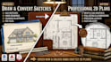 convert sketch or PDF to 2d revit, autocad floor plan for real estate and home