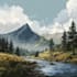 draw a natural landscape and background illustration
