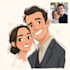 make an minimalist portrait cartoon for you, couples