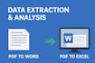 extract and process invoice data and deliver in excel or CSV