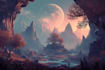 draw fantasy landscape or enviroment art