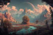 digitally paint fantasy landscape