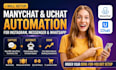 setup manychat chatbot automation facebook,instagram,whatsapp,tiktok