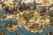 do line art fantasy map illustration