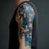 create sleeve tattoo design in geometric style
