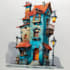 draw cartoony watercolor house