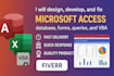 develop microsoft access database project and assignments