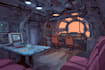 create cool 2d spaceship interiors illustrations