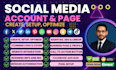 professionally set up social media accounts and facebook business page