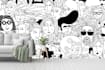 design wall art wallpaper mural decal doodle wall art