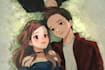 draw you anime couple art portrait