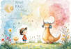 create watercolor children book illustration comic book
