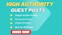 do premium SEO guest post backlink and publish article, guest posting service