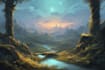 make fantasy landscape in pixel style