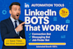 do custom linkedln automation bot, connection, messaging, job finder tools