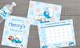 design a printable baby shower bundle with games and invites