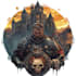do medieval fantasy game, rpg, mmo game logo