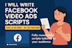 write fb ad ugc and in feed vsl scripts