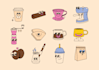 cute flat vector illustrations and sticker packs
