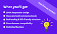 convert figma, PSD, xd to responsive HTML CSS bootstrap or tailwind